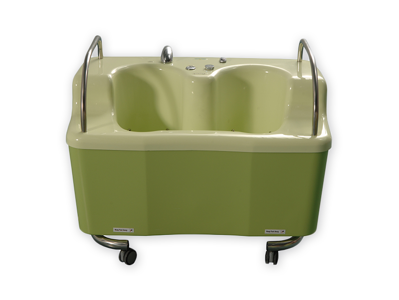 A height adjustable, mobile hydrotherapy bath tub usable for both upper and lower limbs. It is also well suited for immobile patients thanks to its mobility and no need for installation.